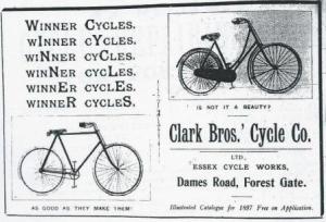 Clark Bros cycle works advert, 1897 - FGN
